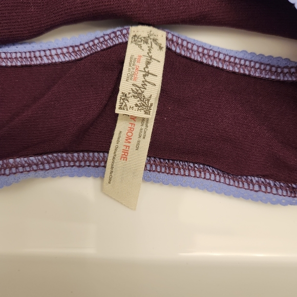 Free People Intimately Hide & Seek Stretchy Comfy V Back Strap Bralette M - Picture 3 of 5